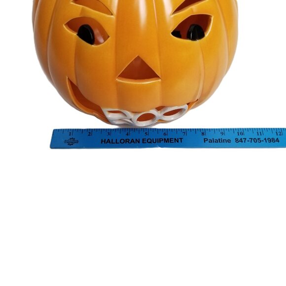 Ceramic Halloween Pumpkin Orange BOO Light Up Decoration Jack O Lantern Vintage - Picture 11 of 13